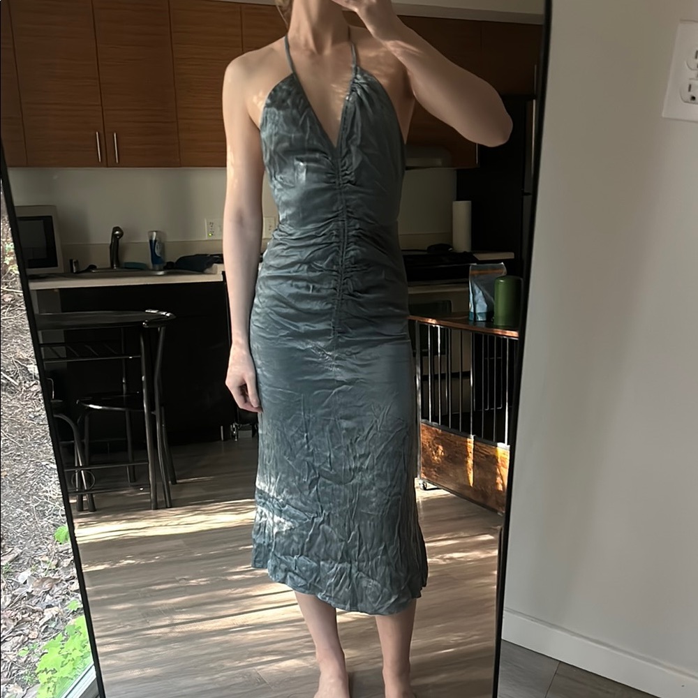 Elegant Halter Neck Dress in Blue